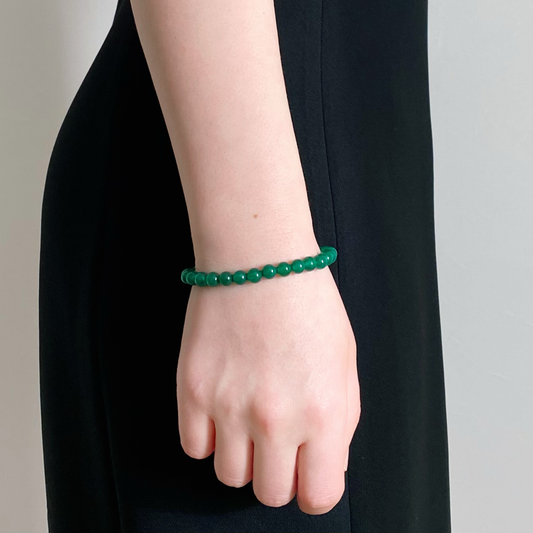 GREEN AGATE Bracelet Wood Origin 6mm
