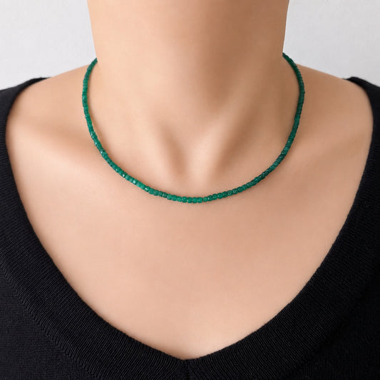 GREEN AGATE Necklace  Wood Becoming