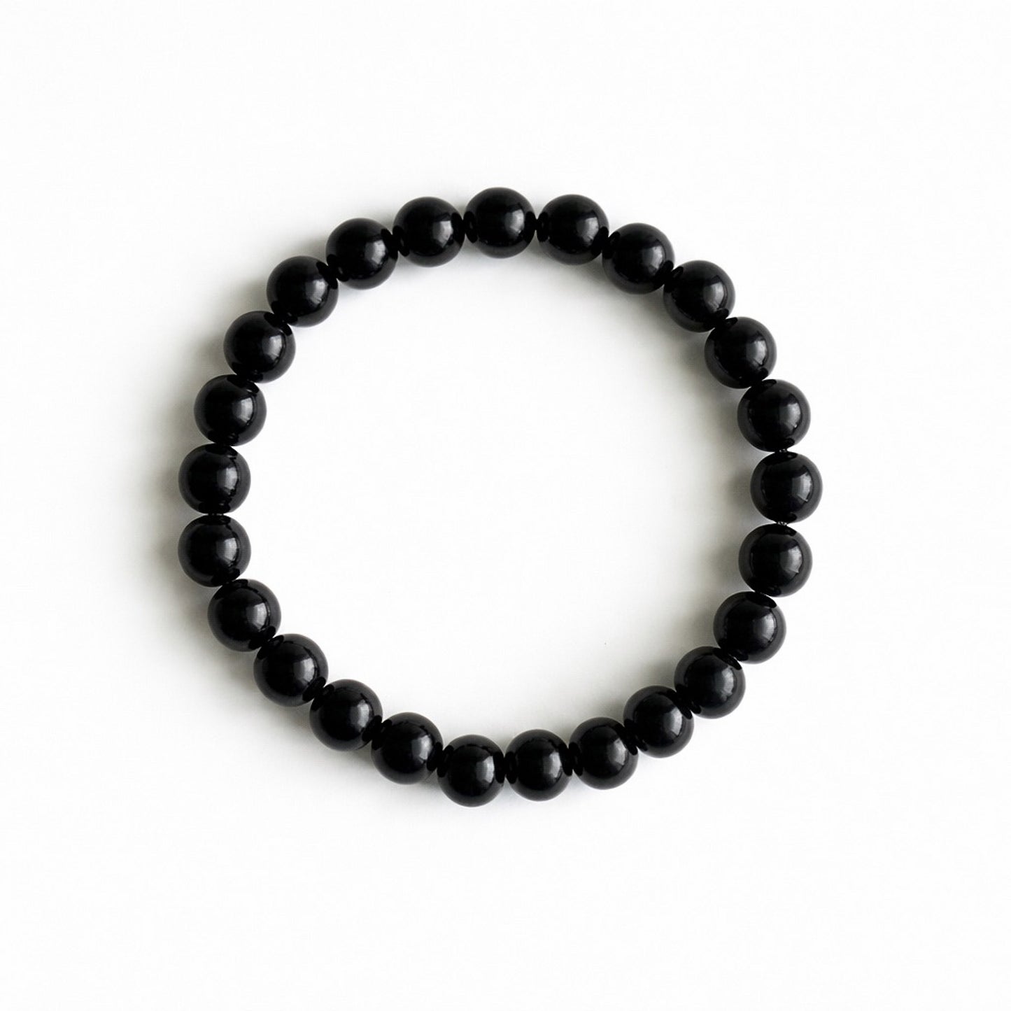 BLACK AGATE Bracelet Metal Line 8mm