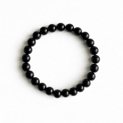 BLACK AGATE Bracelet Metal Line 8mm