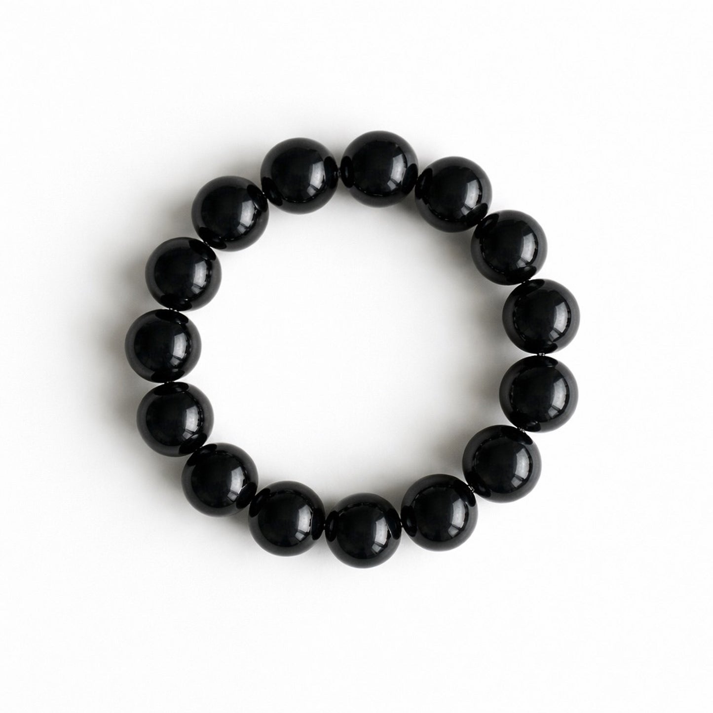 BLACK AGATE Bracelet Metal Line 14mm
