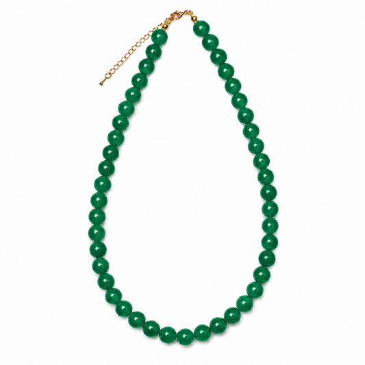 GREEN AGATE Necklace Wood Origin