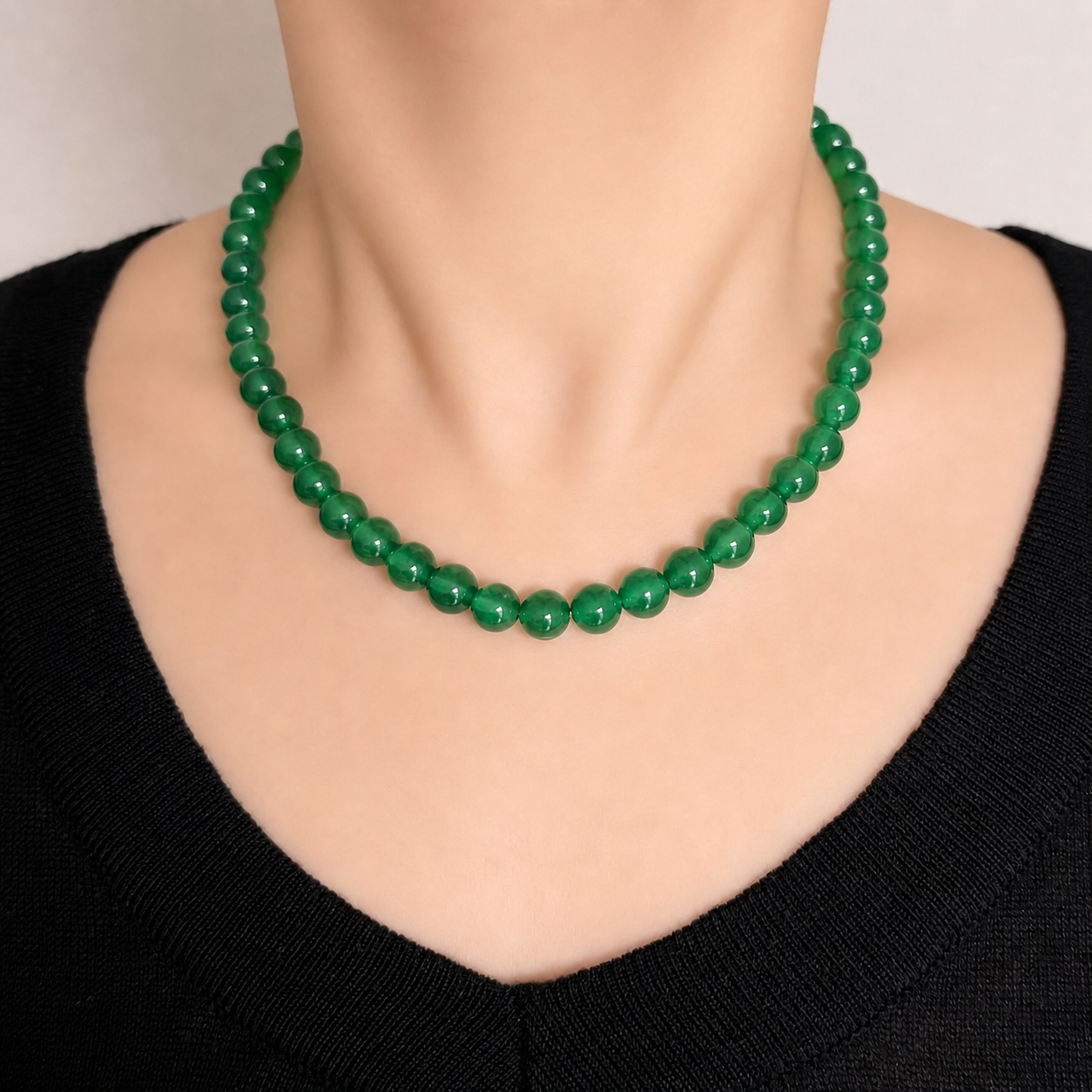 GREEN AGATE Necklace Wood Origin