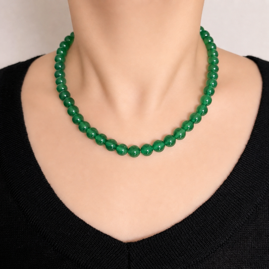GREEN AGATE Necklace Wood Origin