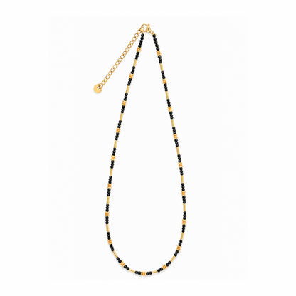 BLACK SPINEL Necklace Metal Edge