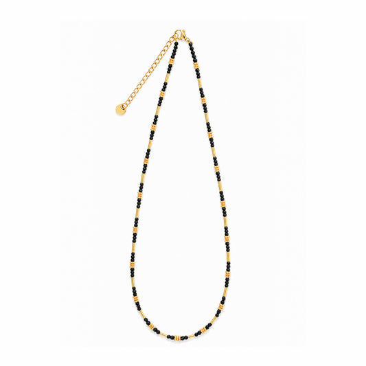 BLACK SPINEL Necklace Metal Edge