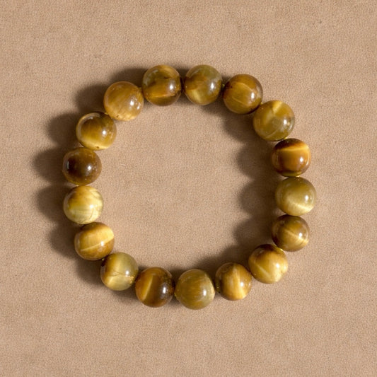 YELLOW TIGER EYE Bracelet Earth Anchor 12mm