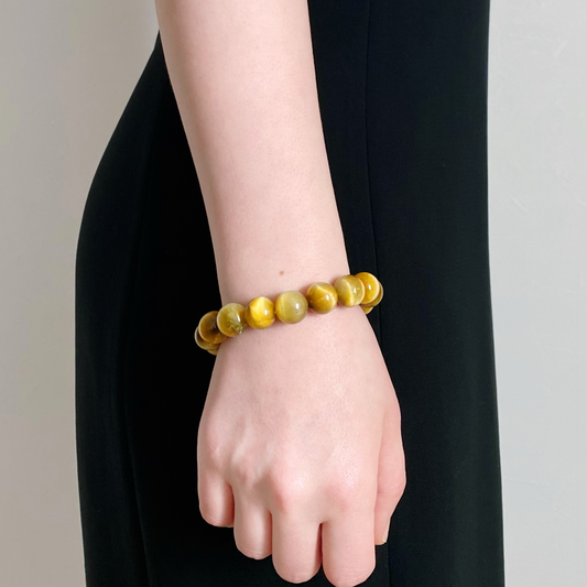 YELLOW TIGER EYE Bracelet Earth Anchor 12mm